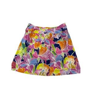 B-Skinz Womens Floral Athletic Skort Large Pink Tropical Tennis Golf Skirt